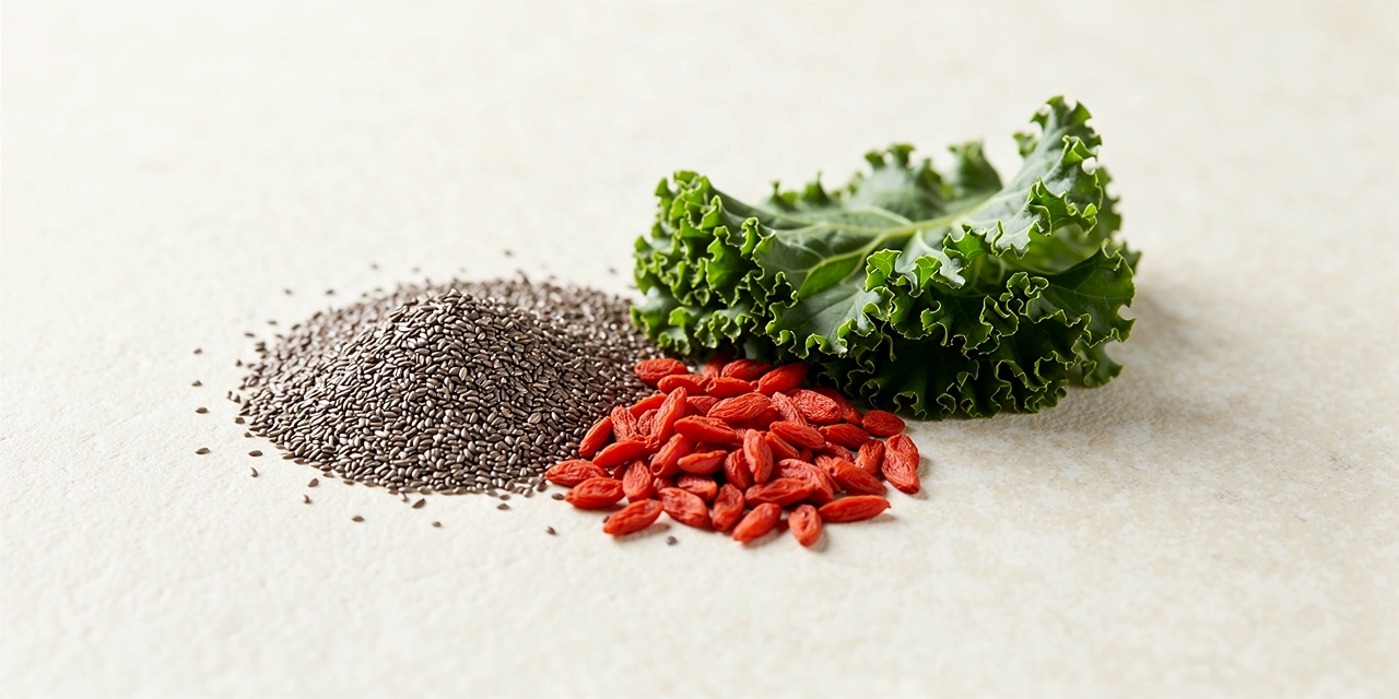 Superalimente proaspete pe o suprafață de piatră